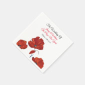 Red Poppies Wedding Servet (Hoek)