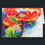 Red Poppy<br><div class="desc">Romantique élégant gracieux surréaliste couleur rouge aquarelle peinture de coquelicot par H Cooper</div>