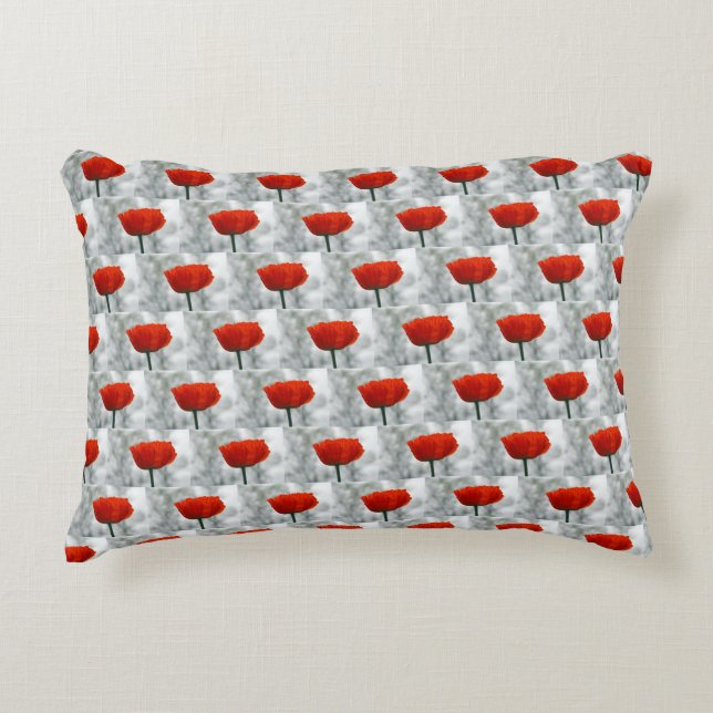 Red Poppy Accent Pillow Accent Kussen (Voorkant)
