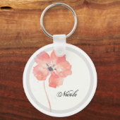 Red Poppy Add Name Sleutelhanger (Voorkant)