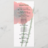 Red Poppy and Bud Wedding Program Programma (Achterkant)