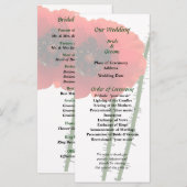 Red Poppy and Bud Wedding Program Programma (Voorkant / Achterkant)