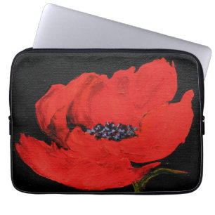 Red Poppy Art Laptop Sleeve