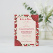 Red Poppy Baby Bloom Shower Invitation (Debout devant)