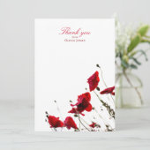 Red Poppy Bedankt kaarten (Staand voorkant)