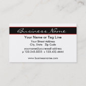 Red Poppy Black White Chevron Zizzag Custom Visitekaartje (Achterkant)