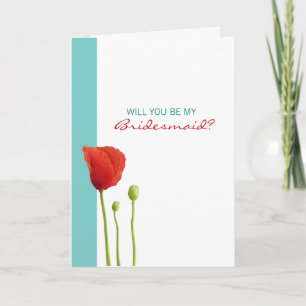 Red Poppy blauwgroen word je mijn briefkaart
