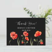 Red Poppy & Butfly Truck Mariage Carte de remercie (Debout devant)