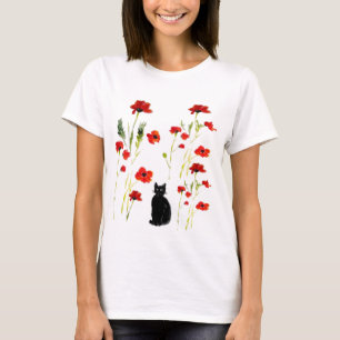 Red Poppy Cute Floral T-shirt