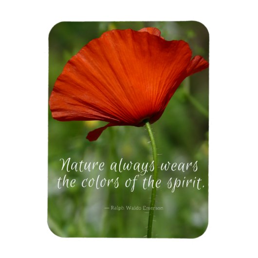Red Poppy Emerson Nature Magnet (Vertical)