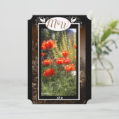 Red Poppy Feilds Invitations de douche à fleurs (Debout devant)