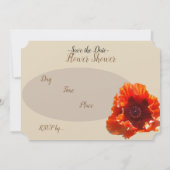 Red Poppy Feilds Invitations de douche à fleurs (Dos)