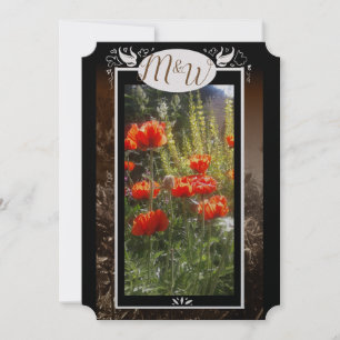 Red Poppy Feilds Invitations de douche à fleurs