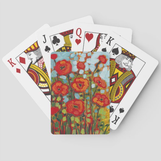 Red Poppy Field-speelkaarten Speelkaarten (Achterkant)