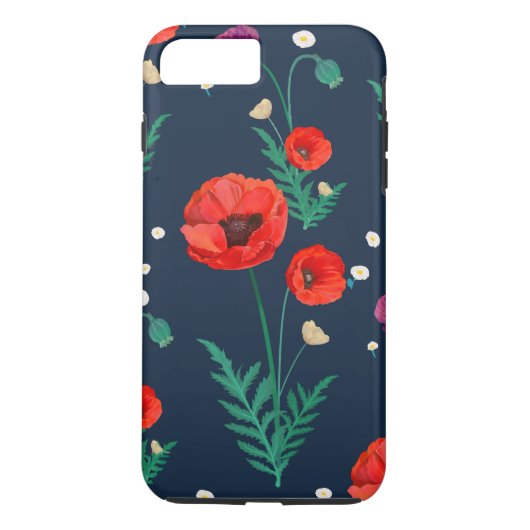 Red Poppy Floral Design Case-Mate iPhone Case (Achterkant)