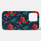 Red Poppy Floral Design Hoesje-Mate iPhone Case (Achterkant (horizontaal))