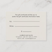 Red Poppy Floral Élégant certificat cadeau (Dos)