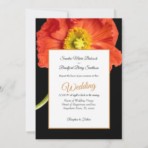 Red Poppy Floral Elegant Modern Custom Wedding