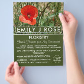 Red Poppy, Floristry Adverteren Flyer (Hand)