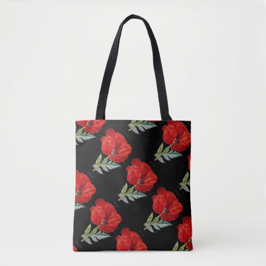 Red Poppy Flower All-Over-Print Canvas tas (Voorkant)