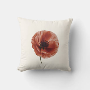 Red Poppy Flower Botanical Art Design Kussen