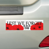 Red Poppy Flower Herdenking Design Bumpersticker (Op auto)