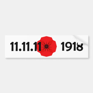 Red Poppy Flower Herdenking Design Bumpersticker