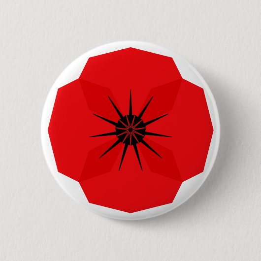 Red Poppy Flower Herdenking Design Ronde Button 5,7 Cm (Voorkant)