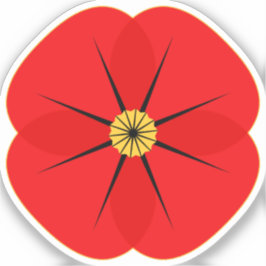 Red Poppy Flower Herdenking Design Sticker