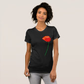 Red Poppy Flower Illustration T-shirt (Voorkant volledig)