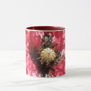 Red Poppy Flower Macro Coffee Mok