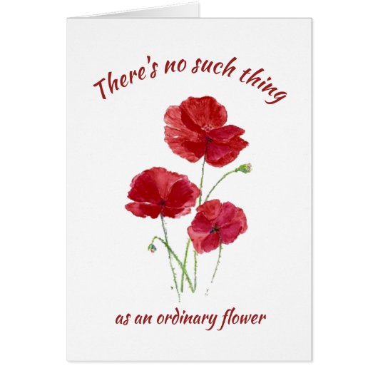Red Poppy Flower No Ordinary Vriend Birthday (Voorkant)