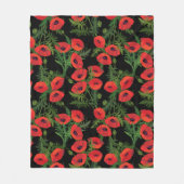 Red Poppy Flower Pattern Fleece Deken (Voorkant)