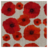 Red Poppy Flower Pattern Stof (Close Up)