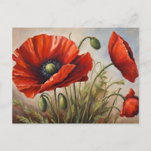Red Poppy Flowers Briefkaart