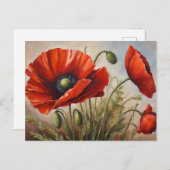 Red Poppy Flowers Briefkaart (Voorkant / Achterkant)