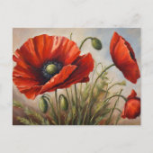 Red Poppy Flowers Briefkaart (Voorkant)