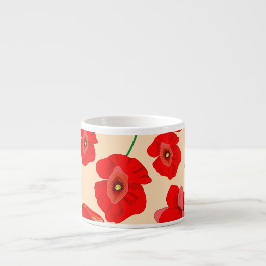 Red Poppy Flowers Espresso Kop (Voorkant)