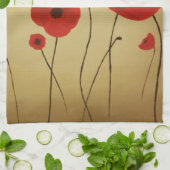 Red Poppy Flowers Theedoek (Gevouwen)