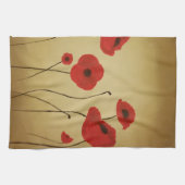 Red Poppy Flowers Theedoek (Horizontaal)