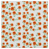 Red Poppy Flowers Waterverf Fabric Stof (Swatch)