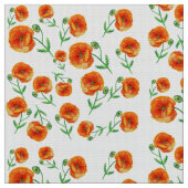 Red Poppy Flowers Waterverf Fabric Stof (Close Up)