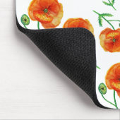 Red Poppy Flowers Waterverf Mousepad Muismat (Hoek)