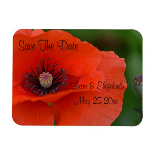 Red Poppy Formal slaat de datum op Magneet