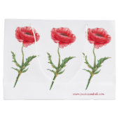 Red Poppy Gift Bag Groot Cadeauzakje (Achterkant)