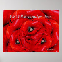 Red Poppy Herinnering aan het Poster
