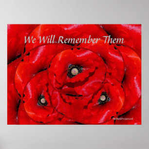 Red Poppy Herinnering aan het Poster