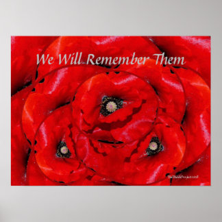 Red Poppy Herinnering aan het Poster