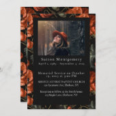 Red Poppy Moody Photo Faire-part funéraire (Devant / Derrière)