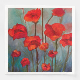 Red Poppy Napkins Servet